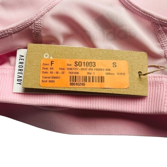 ADIDAS don’t rest alphaskin padded sports bra mesh racerback pastel pink size XS - Picture 13 of 16